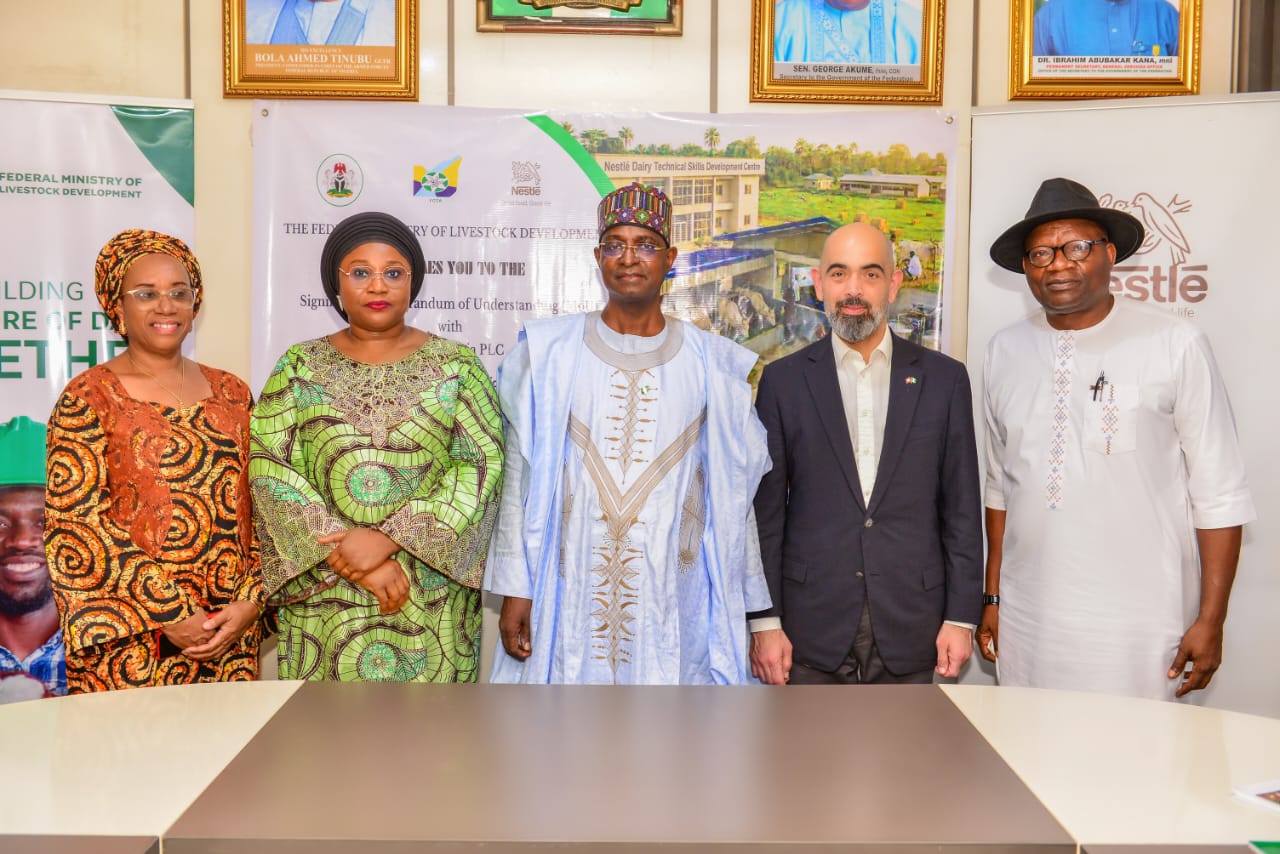 FG, NESTLE NIGERIA PLC, SIGN MOU  TO ESTABLISH SKILL CENTRE  FOR DAIRY PRODUCTION.